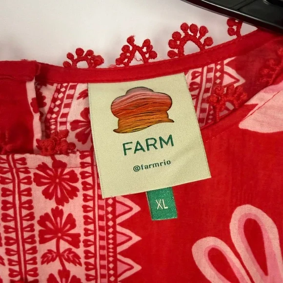 Farm Rio Flora Tapestry Red Top - Size XL - Picture 3 of 10